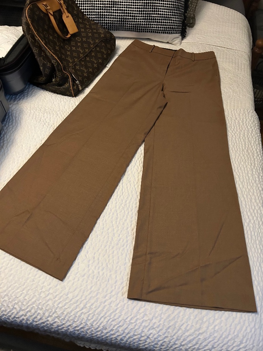 Ann Taylor camel wide leg pants size 8